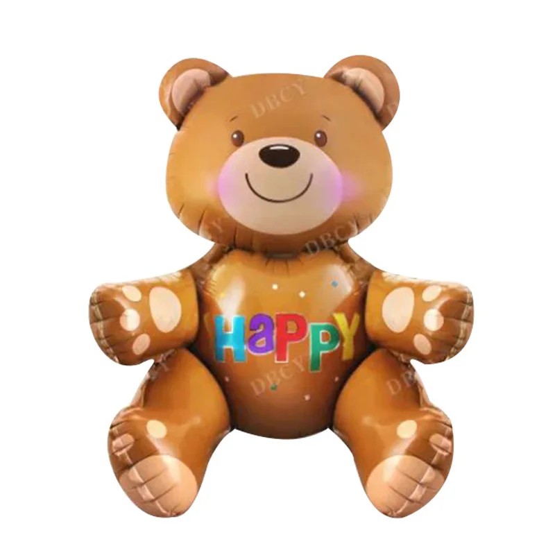 Большой 3D милый плюшевый медведь Воздушные шары мультфильм анимация фольги водород шар игрушка для детей день рождения Рождество фестиваль подарок
