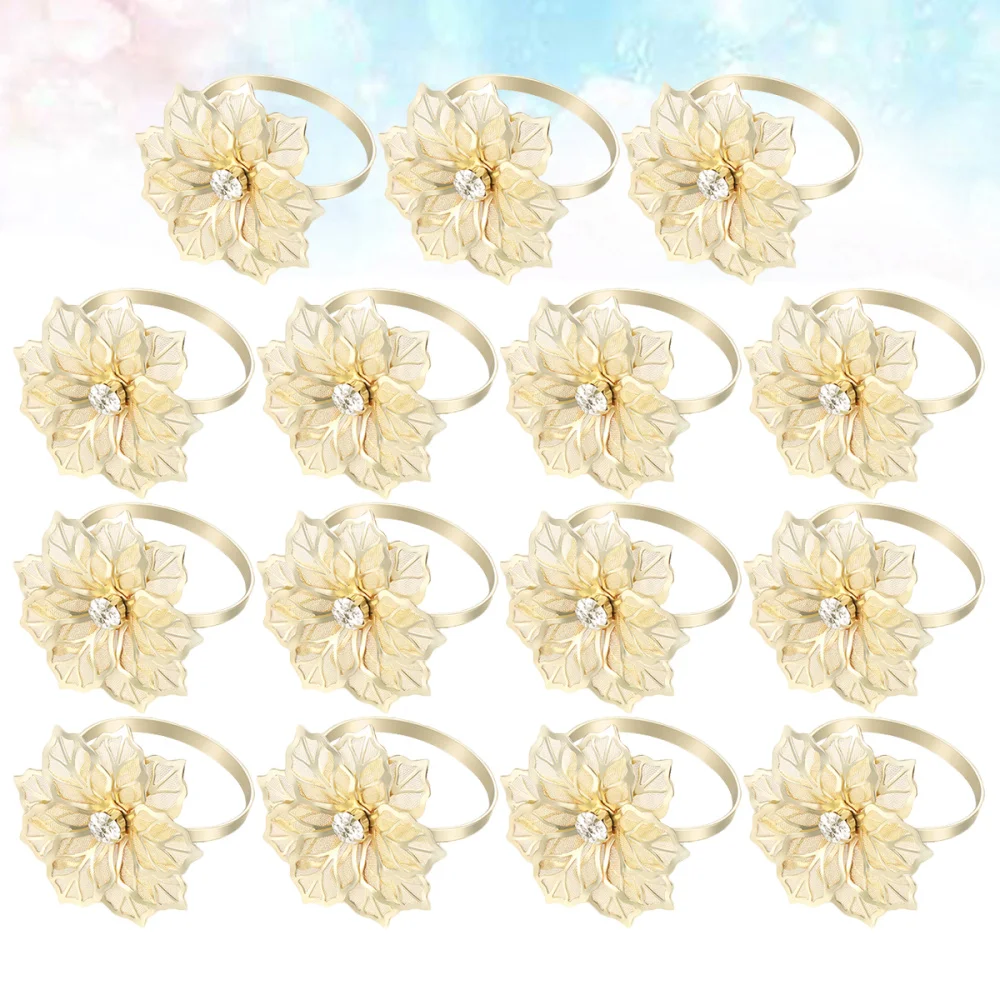 15pcs Exquisite Napkin Rings Hotel Flower Design Holders Restaurant Dedicated Serviette Buckles for Wedding Banquet Party | Дом и сад