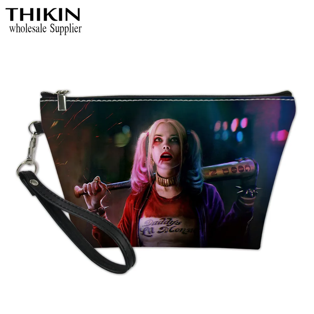 as picture THIKIN Harry Quinn and Joker косметичка для женщин, девочек, детей, маленькая косметичка на молнии для путешествий, водонепроницаемая Сумочка-клатч - Цвет: as picture