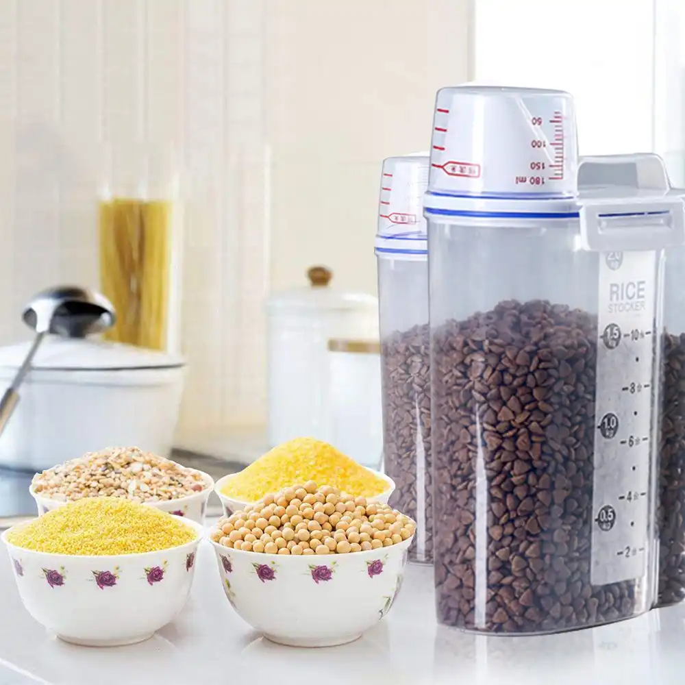 dog food storage container with bowls