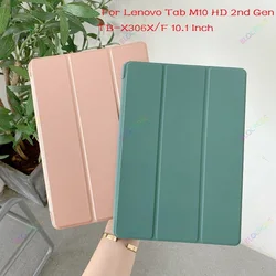 Tri fold tablet estojo para lenovo tab m10 hd 2nd gen TB X306X/f 10.1 Polegada capa para tab m10 x306 funda suporte escudo + caneta stylus