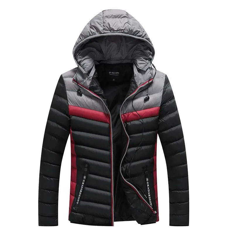 

Winter Men Parkas Coat 2020 New Men's Casual Fashion Parkas Male Hip Hop Streetwear Patchwork Hooded Parka Jackets Men Clothing