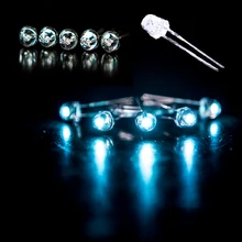 100 шт. 5 мм ледяная Голубая Соломенная Шляпа светильник синий прозрачный ультра яркий светодиодный индикатор F5 мм прозрачный синий светодиодный Диод