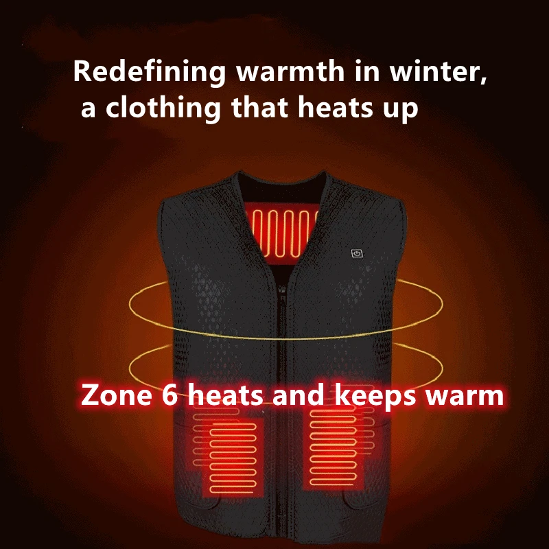 Electric Heating Vest 3 Speed Adjustable Temperature,Intelligent