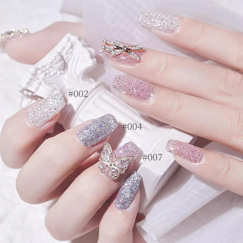 8 Colors Nail Crystal Diamond Powder Rainbow Color Glitter Shiny Pigment Holographic Glass Micro Drill Nails Art Decoration