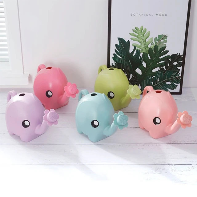 1L Aranyos Rajzfilm Elefánt Öntözés Gyerekek Műanyag Hosszú Kifolyó Vízzel Vízforraló Palack Növényekhez Virág Edények Otthoni Terasz Gyep Gar