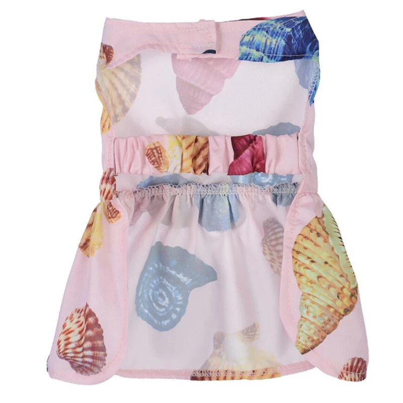 Платье для собак Vestidos для маленьких собак, летняя одежда для собак, чихуахуа, мопса, повседневная одежда с цветочным рисунком, одежда для щенков, кошек, свадебные платья для собак