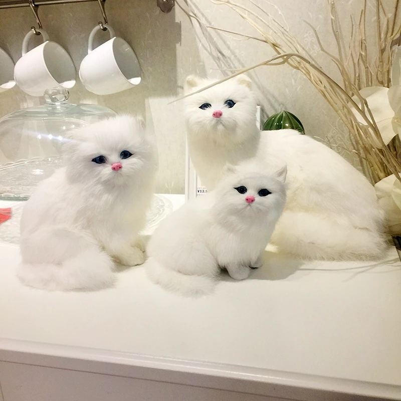 現実的なかわいいシミュレーションぬいぐるみ白ペルシャ猫のおもちゃ猫人形テーブル装飾キッズボーイズガールズクリスマスギフト Null Aliexpress