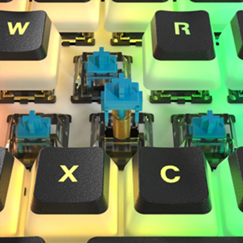 Type-C RGB LED Double Skin Milk Wired Mechanical Keyboard Mini Gaming Keyboard 61 Keys Gateron Switchs for PC Mac