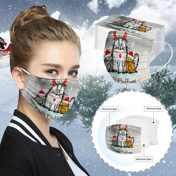 

30PCS Unisex Disposable Face Mask Christmas Breathable Facemask Soft Masks For Adults 3-Layers Face Masks cubrebocas masque