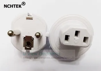 

NCHTEK White 10A 250V EU European Gemany Male to IEC320 C13 Female Socket AC Power Adapter Connector/Free DHL Shipping/100PCS