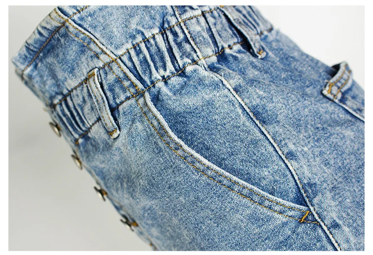Женские весенние свободные широкие джинсовые шорты с высокой талией, женские европейские и американские шорты с эластичной талией и высокой талией