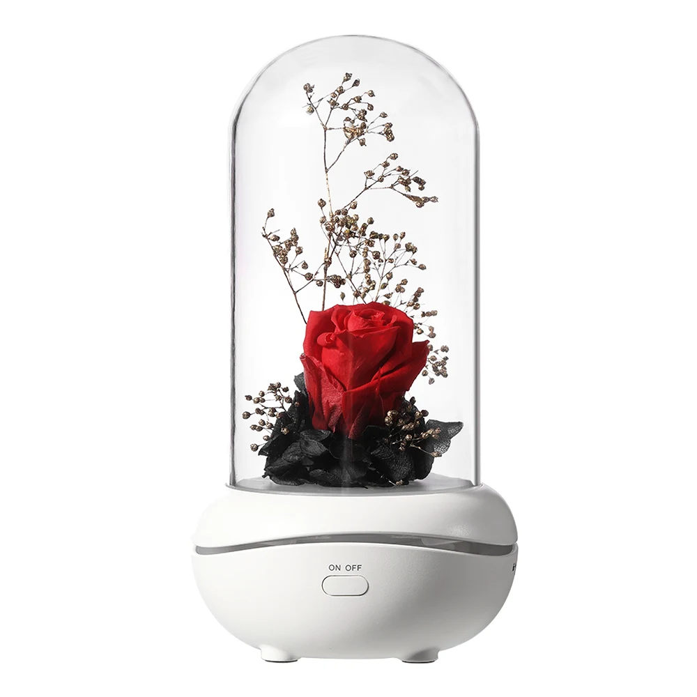 

Christmas LED Rose Lamps Preserved Rose Lamp Aromatherapy Mechine Aroma Essential Oil with 7 Colors Changing Light