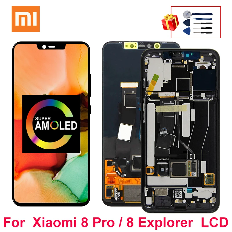 AMOLED для Xiaomi Mi 8 Pro LCD Explorer дисплей сенсорный экран дигитайзер Запасные части в
