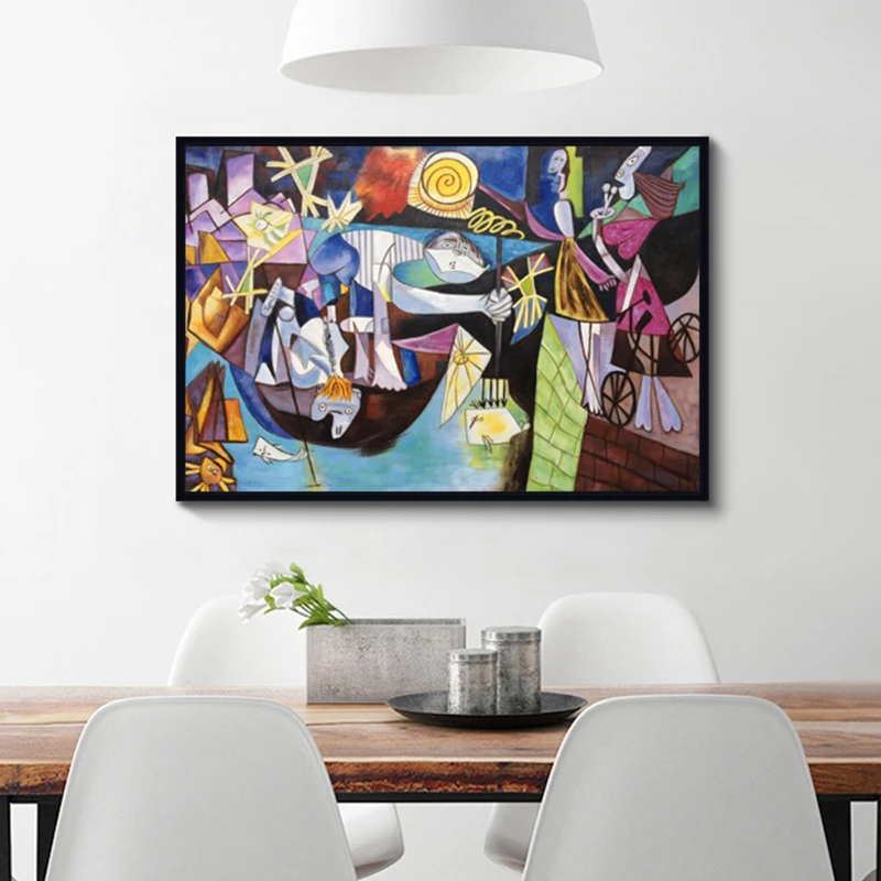 

KOWELL 100% Handpainted Picasso Style Abstract Oil Painting On Canvas Art Gift Home Decor Living Room Wall Art Frameless Picture