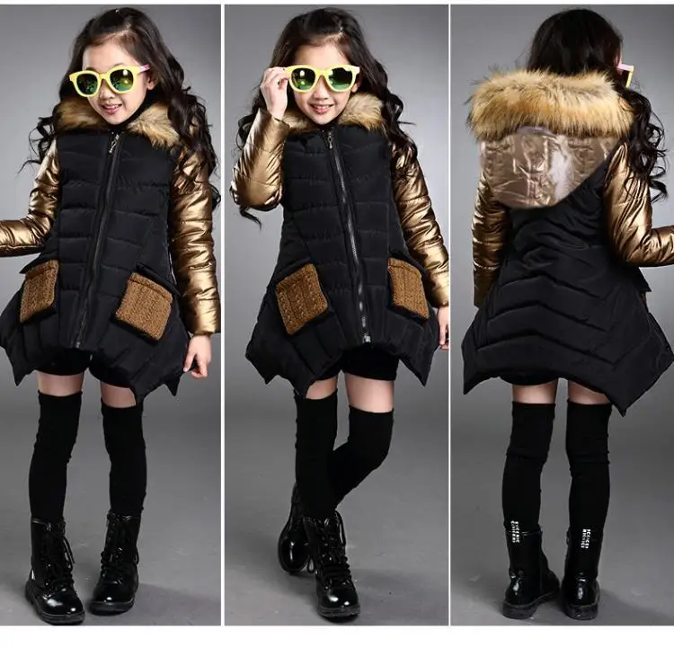 AliExpress детская одежда зима Лидер продаж; пальто с подкладкой для девочек одежда из хлопка для мальчиков-подростков детские, средней длины утепленная одежда на Хлопчатобумажной Подкладке