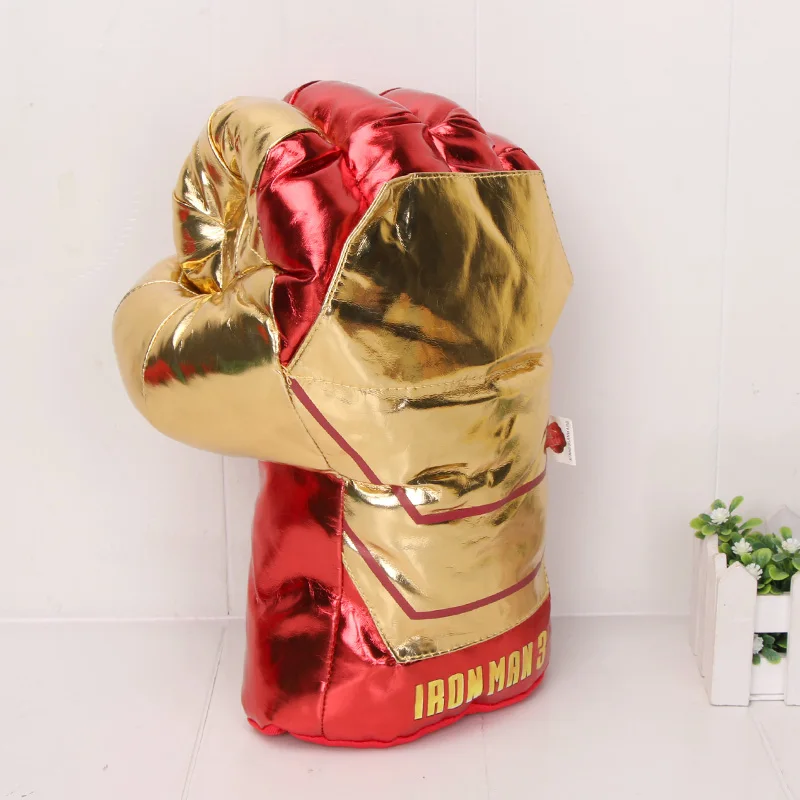 26 см супергерой Мстители Косплей невероятный Зеленый Халк Железный человек паук Smash Hands плюшевые перчатки плюшевые игрушки - Цвет: 1piece ironman