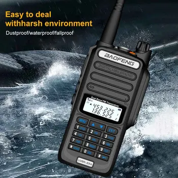 

Dual Band 128 Channel With Antenna Long Distance VHF UHF Handheld Transceiver 18W Waterproof Walkie Talkie Outdoor Two Way Radio