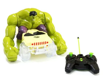 

[Funny] The Avengers RC light sound Hulk Smash Toy Vehicle Smashes,flips,spins car model Go through obstacles kids child gift