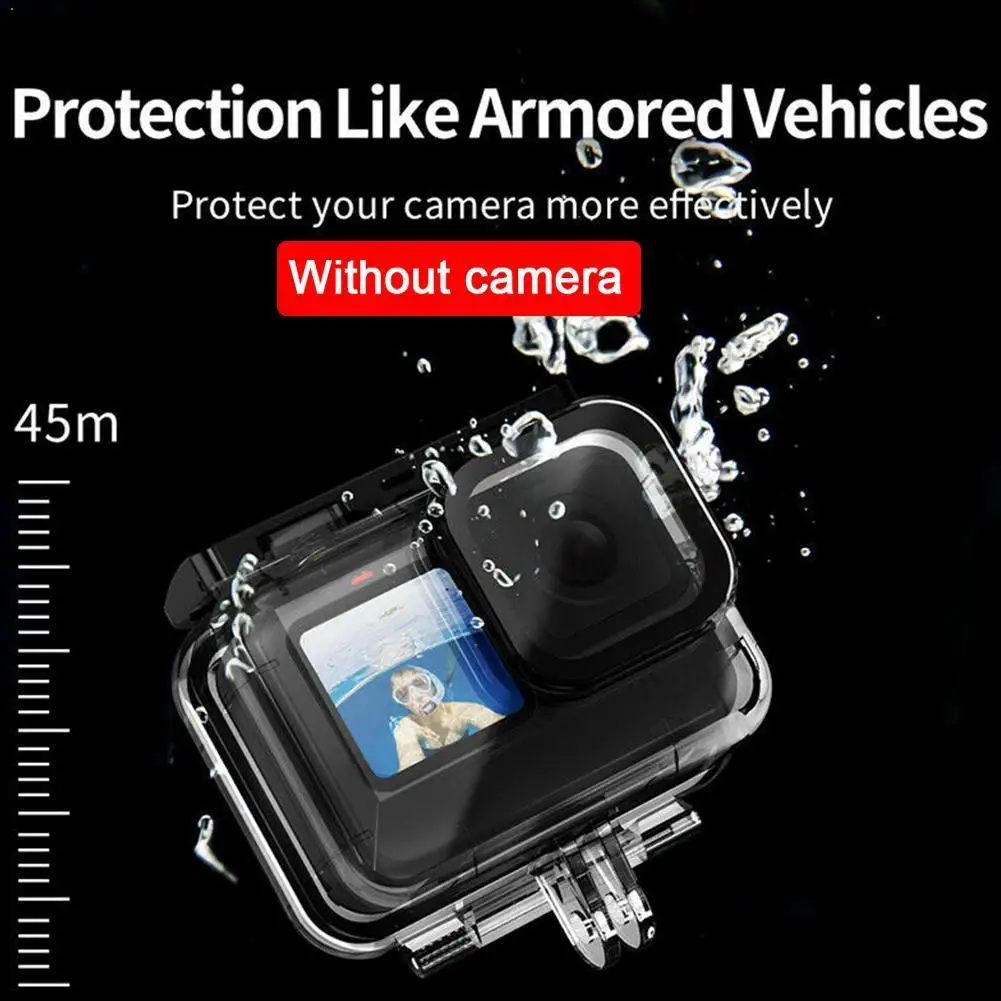

50m Waterproof Camera Case Underwater Diving Protection Magenta 9 Filter Accessories Hero Camera For GoPro Purple Suitable E5T4