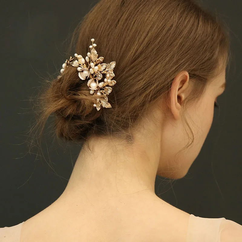 Floralbride Handmade Crystal Rhinestone Freshwater Pearls Wedding Hair Comb Bridal Headpiece Hair Accessories Women Jewelry