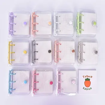 

1pc New Creative Cute Transparent 3 ring Mini PVC Loose-leaf Hand Book Students