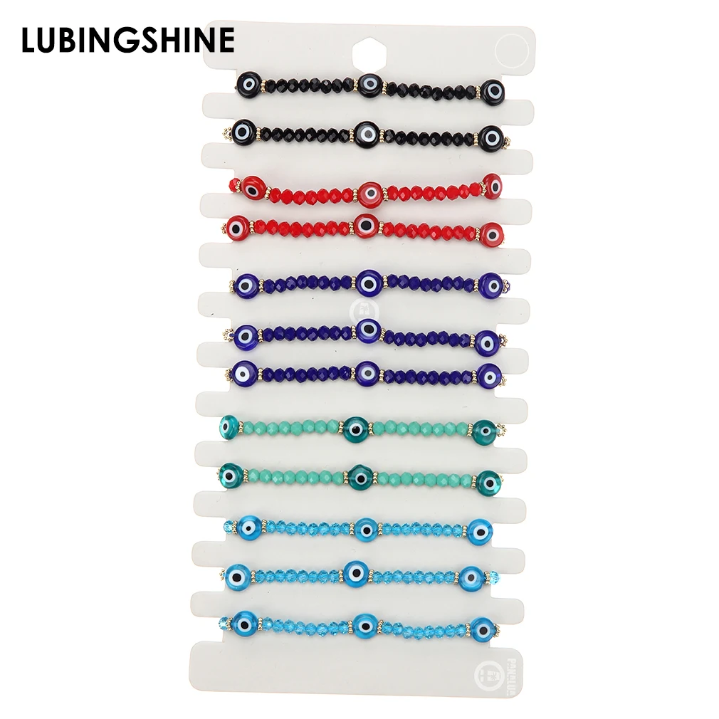 Плетеный браслет ручной работы с кристаллами и бусинами от сглаза ретро богемные