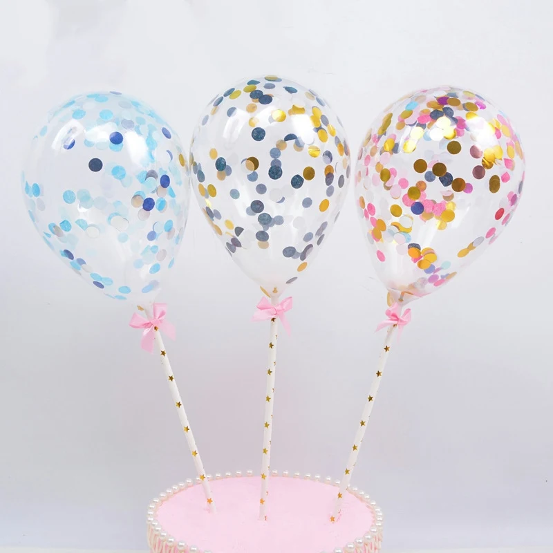 1 шт. Топпер для торта Конфетти украшения воздушный шар в горошек с бумажной