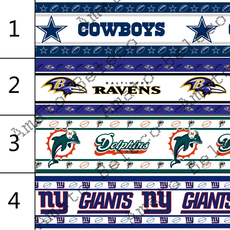 7/" дюймовая Спортивная напечатанная корсажная лента 22 мм американский футбол бейсбольная лента тесьма для волос Скрапбукинг ремесла 50 ярдов