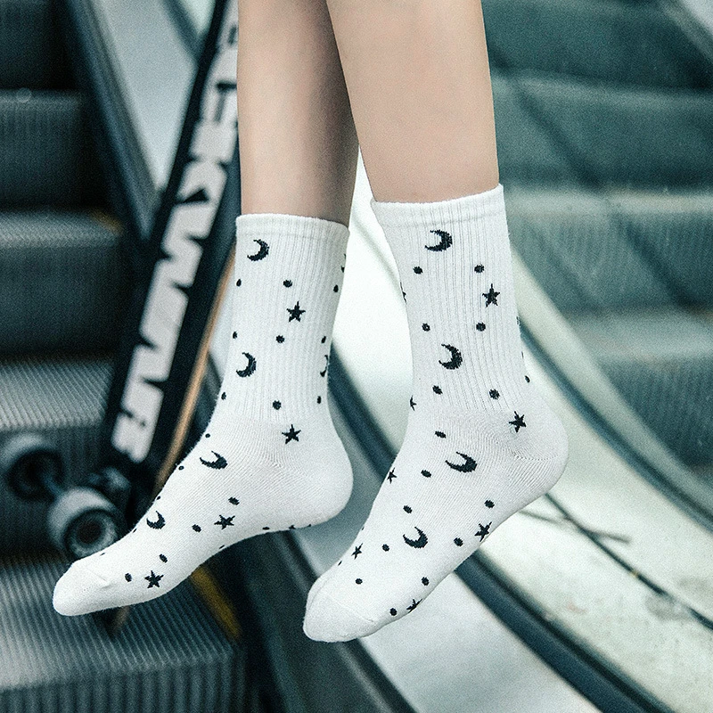 Женские хлопковые носки для скейтборда в стиле хип хоп унисекс Harajuku Calcetines Tube Sokken