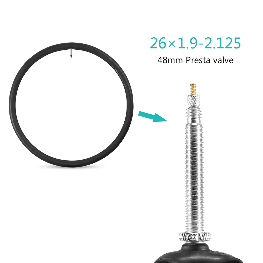 Presta Valve 48mm Внутренняя шина для велосипеда 2 шт. велосипедные трубки дорожный велосипед Внутренняя шина Schrader Presta клапан Сменные трубы для горных велосипедов 26*1,9/2,125 - Цвет: Presta Valve 48mm