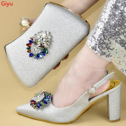 

doershow nice Shoe with Matching Bags Shoe and Bag Set for Party In Women Italian Matching Shoe and Bag Set with stones!!SVZ1-16
