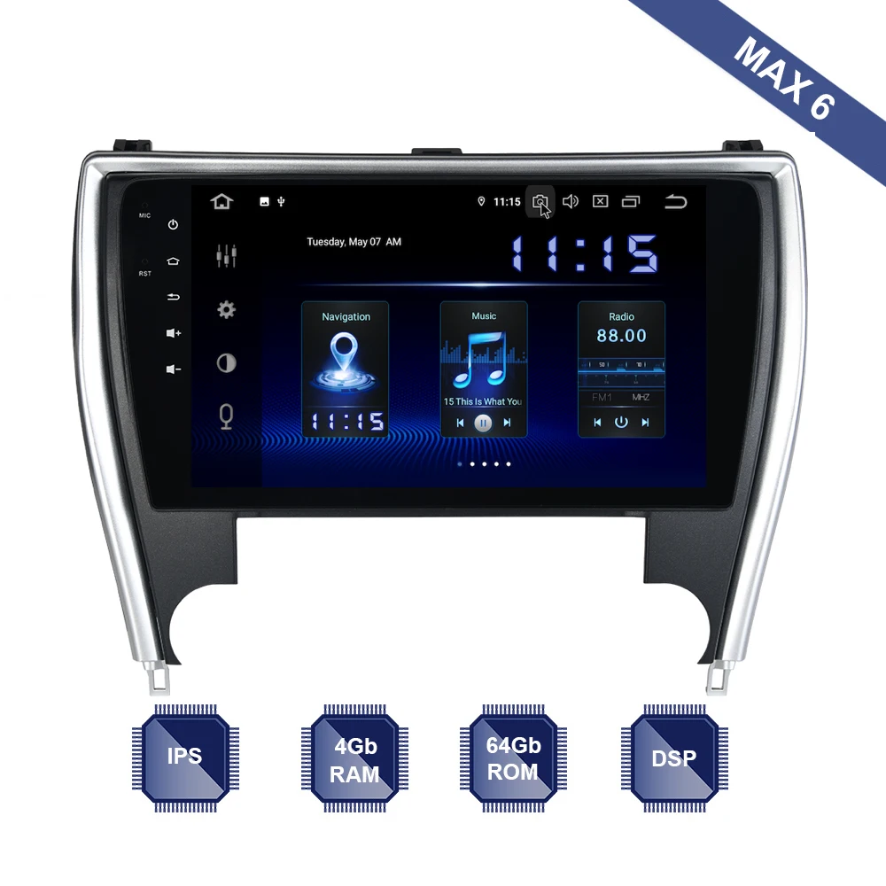 

Android 9.0 Car Radio 2 Din GPS Navi for Toyota Camry US Version V55 2015 2016 2017 2018 PX6 DSP IPS HDMI 4Gb+64Gb WIFI USB
