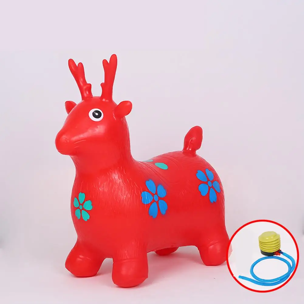 Детская надувная игрушка для верховой езды, уличная детская утолщенная езда, гарцующая лошадь, игровой домик, игрушки, рождественский подарок - Цвет: no music deer