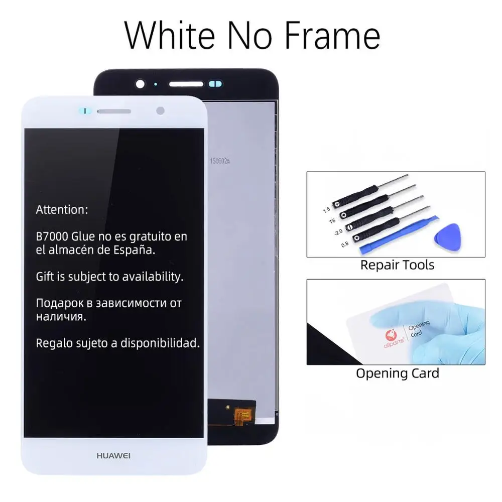 White No Frame Дисплей для HUAWEI Honor 4C Pro Y6 Pro TIT-L01 LCD в сборе с тачскрином на рамке 5.0'' черный белый золото - Цвет: White No Frame