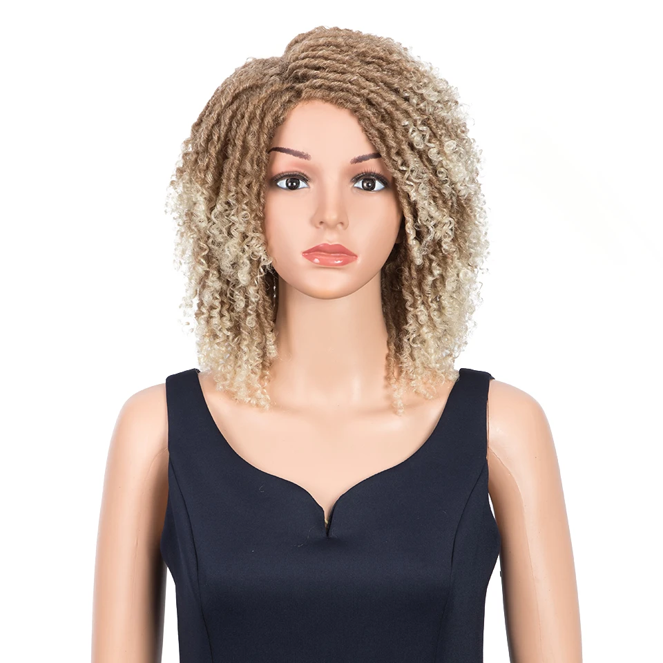 Магические вьющиеся синтетические парики для женщин 14 дюймов Короткие волосы смешанные цвета Косплей