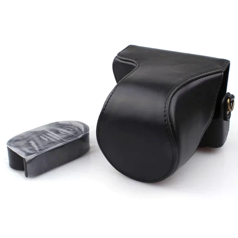 Black Высокое качество PU кожаный чехол крышка для Canon M10 EOS M100 15-45 мм объектив с винтовой петлей чехол ремень DSLR кожа сумка - Цвет: Black