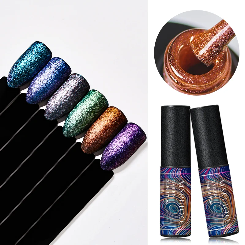 Гель-лак для ногтей MERUIOO, 5 мл, Phantom, хамелеон, Galaxy Shimmer, блестящий Блестящий Гель-лак, лак для ногтей, впитывающий УФ-Гель-лак