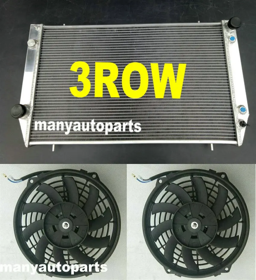 radiator and fans 3ROW сплав радиатор подходит для Jaguar XJS 6 CYL 3.6L 1982-1991/4.0L 1992-1996+ два вентилятора - Цвет: radiator and fans