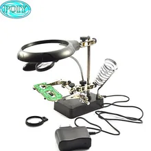 16129 увеличительное стекло 5LED Вспомогательный зажим Лупа 3 в 1 ручной паяльник подставка держатель станция