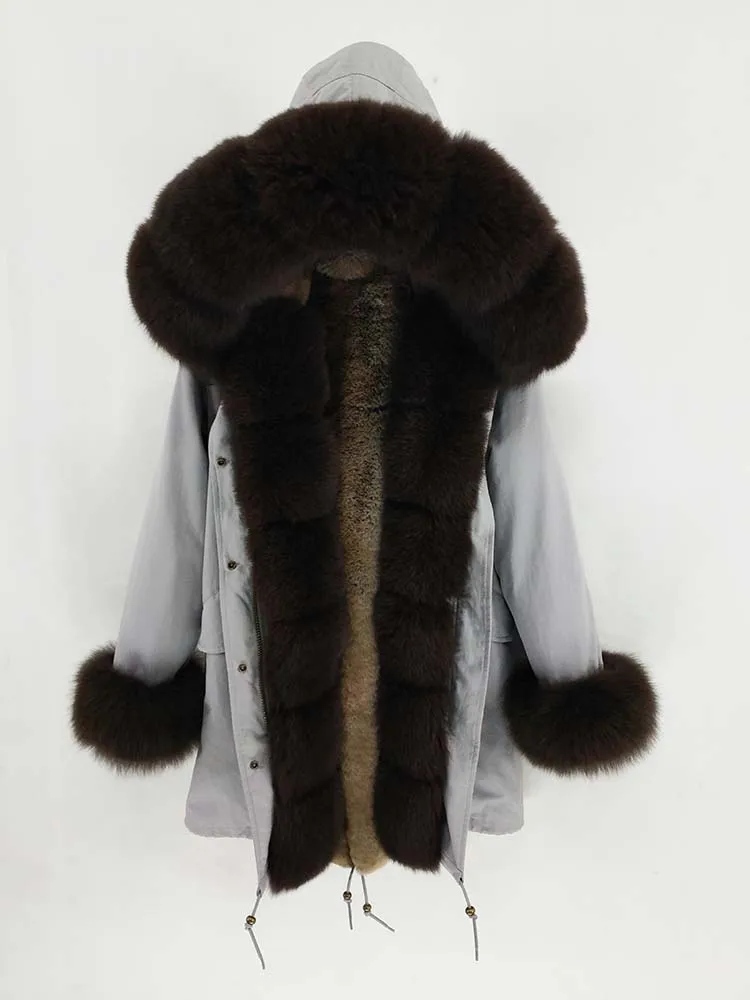 20 S-7XL зимняя куртка женская длинная парка натуральный мех енота воротник натуральный мех пальто толстая теплая уличная Верхняя одежда Повседневная Новинка - Цвет: 20