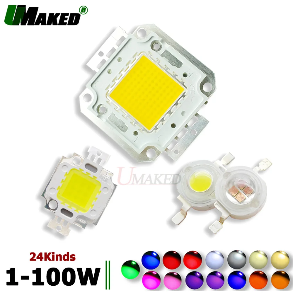 1/10Pcs Chip Led Ad Alta Potenza Smd Cob Diodo Light 1W 3W 5 W10W 20W 30W 50W 100W Caldo/Naturale/Bianco/Freddo Per Lampade Proiettore A Led