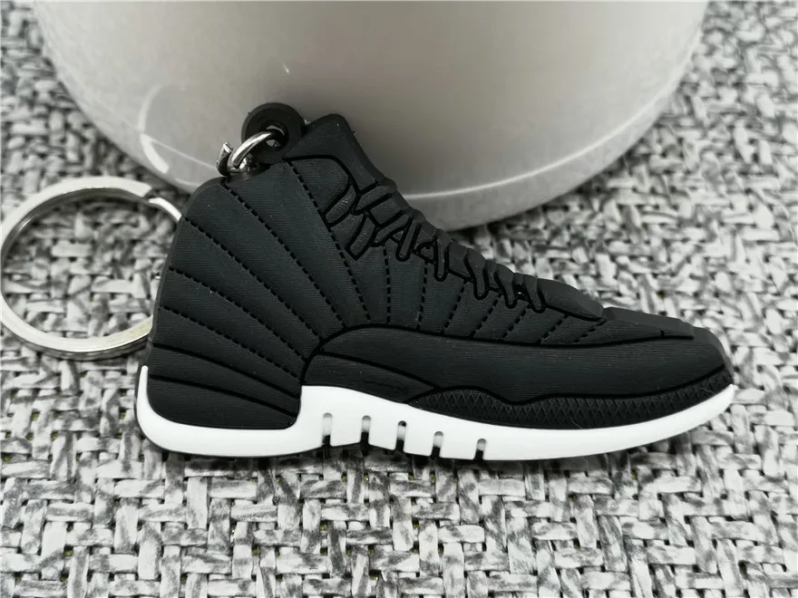 Мини AJ 12 брелок в форме обуви Для мужчин Для женщин дети Jordan Подарочный Брелок для ключей ретро баскетбол брелок-кроссовок для ключей ключ держатель Porte Clef