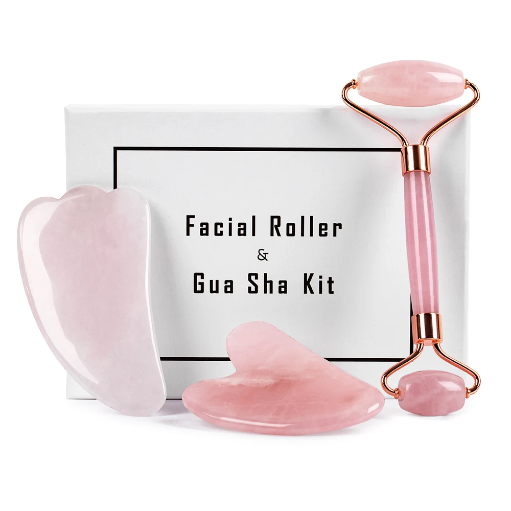 

Crystal Jade Face Massager Face Lift Jade Roller Guasha Treatment Scraping Board Beauty Lifting Body Slimming Massage Roller