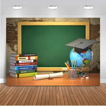 

Mocsicka Back to School Backdrop Online Teaching Background for Photography Online Course Decor Books Blackboard Tellurion
