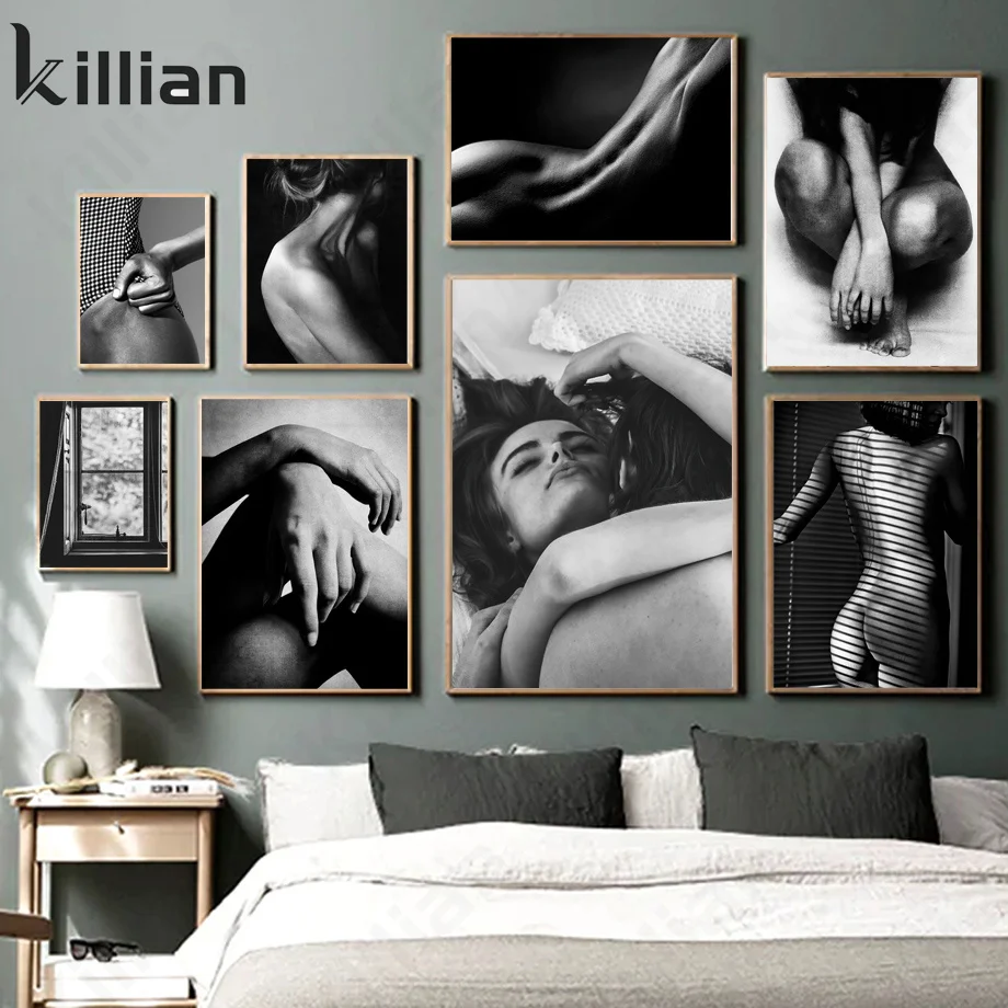 Couple Body Silhouette Hand Window Picture Wall Sticker Nordic Poster Wall Art Print Canvas Painting Decoration Picture Wall Art