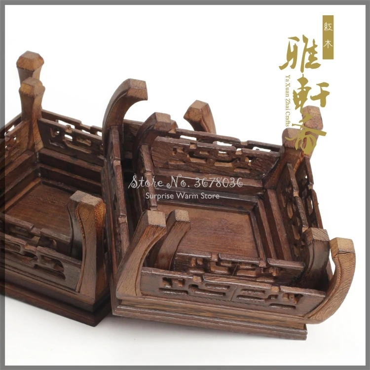  Solid Wood Tea Table Rosewood Carving Decoration Base Vase Buddha Kistler Display Rack Multi-use Re