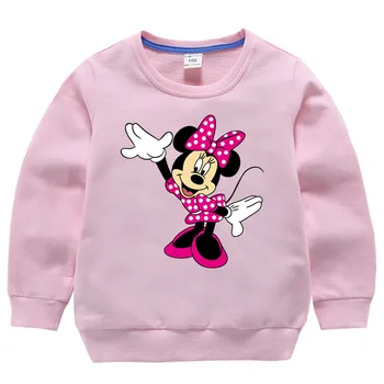 

Mickey T-Shirt for Children Mickey Minnie Sweatshirt Costume Long Sleeve Spring Velvet Cotton T-shirt for Girls Kids Clothes