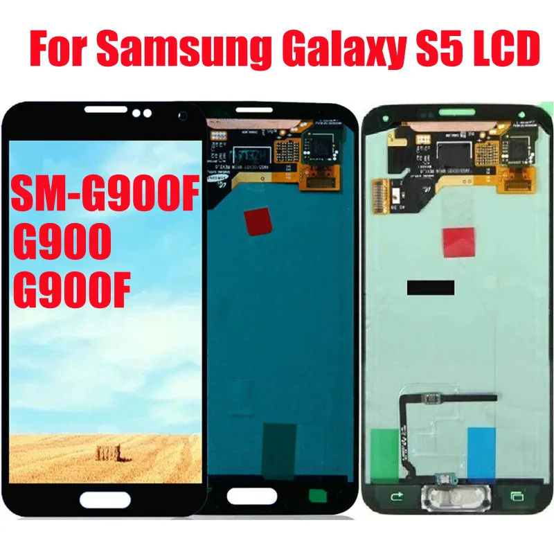 Per Samsung S5 Lcd Amoled Touch Screen Lcd, Installazione Touch Screen Lcd, Con Adesivi Per Samsung Galaxy S5, G900F, G900H