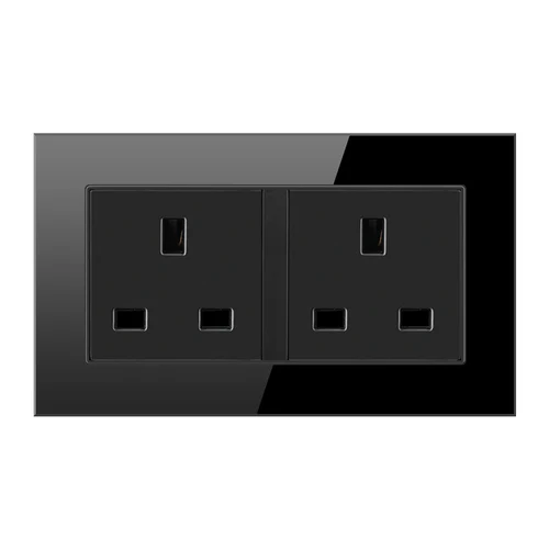 146 UK socket Тип 86 бытовой выключатель розетка любая точка черное зеркало стекло светодиодный 1 2 3 4 банды 1Way 2Way настенный выключатель розетка панель ЕС USB разъем - Цвет: 146 UK socket